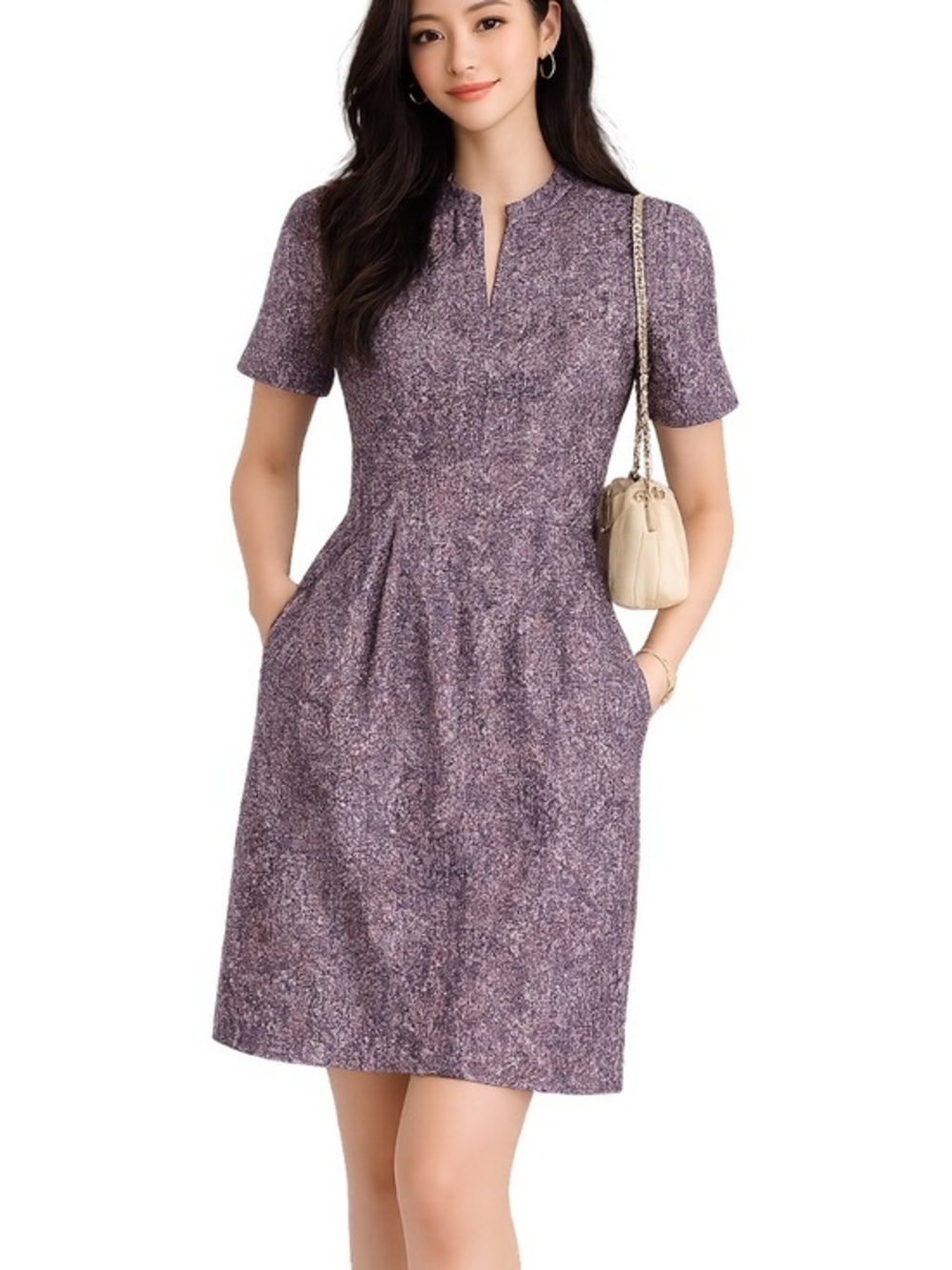 Leggiadro floral jersey knit midi dress